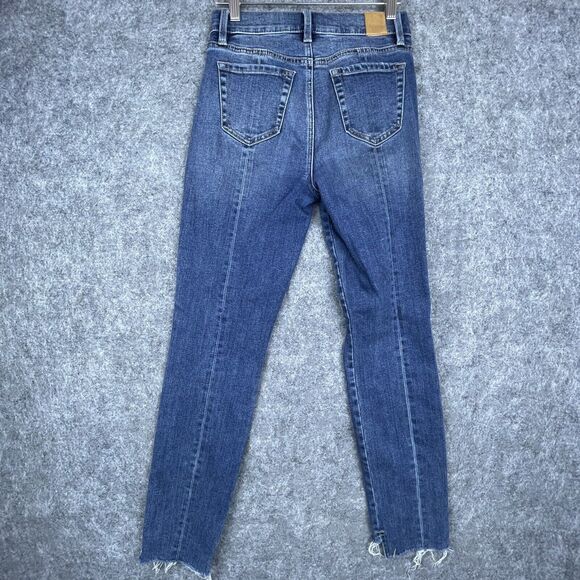 Level 99 Jeans Women 26 Straight Slim Thrashed Ripped Button Fly Anthropologie - Picture 2 of 7